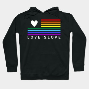 USA LGBT Pride -  American Flag Style Love is Love BOLD Hoodie